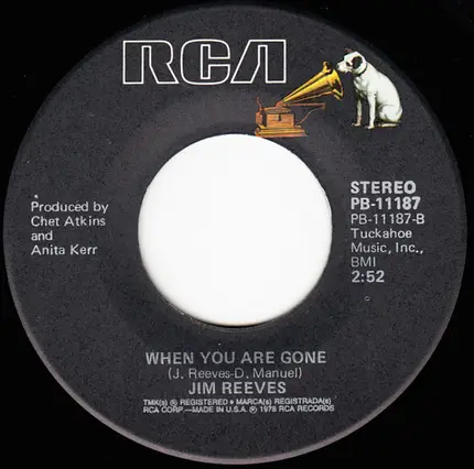 Jim Reeves - You're The Only Good Thing (That's Happened To Me) / When You Are Gone