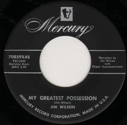 Jim Wilson - Thank You Lord For Dinner / My Greatest Possession