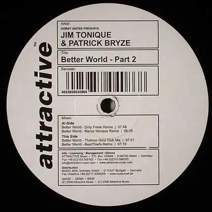 Jim Tonique & Patrick Bryze - Better World - Part 2
