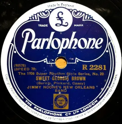 Jimmie Noone And His New Orleans Band - Way Down Yonder In New Orleans / Sweet Georgia Brown