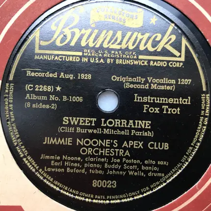 Jimmie Noone's Apex Club Orchestra - Dean Of Modern Hot Clarinetists - Vol. 1