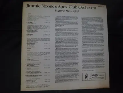 Jimmie Noone's Apex Club Orchestra - Volume Three 1929
