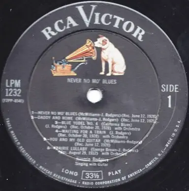 Jimmie Rodgers - Never No Mo' Blues