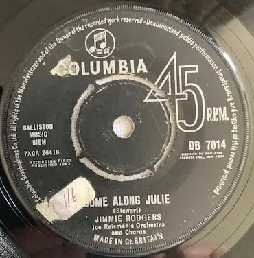 Jimmie Rodgers , Joe Reisman And His Orchestra And Chorus - Come Along Julie