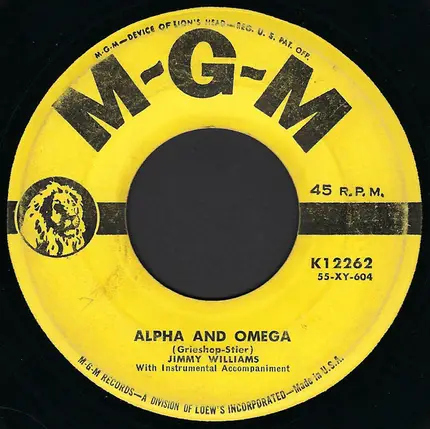 Jimmie Williams - Alpha And Omega / Were Will I Shelter My Sheep