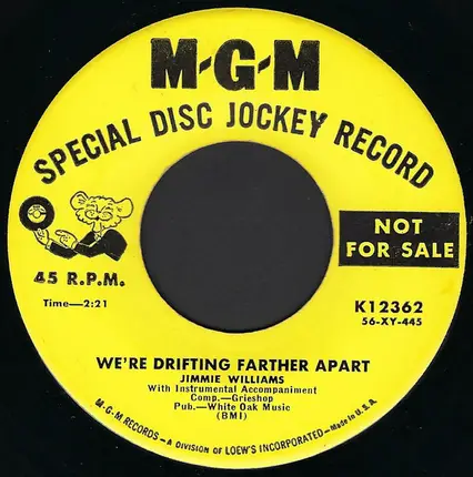 Jimmie Williams - We're Drifting Farther Apart