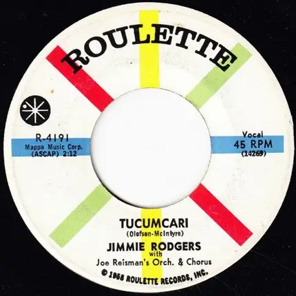 Jimmie Rodgers With Joe Reisman And His Orchestra And Chorus - Tucumcari