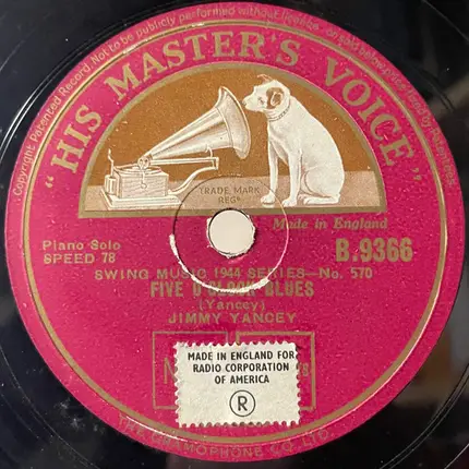 Jimmy Yancey - Yancey Stomp / Five O'Clock Blues