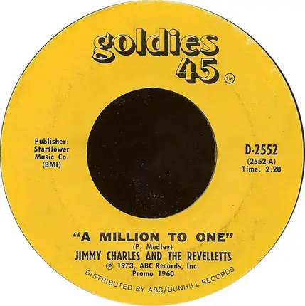 Jimmy Charles And The Revelletts - A Million To One / The Hop Scotch Polka
