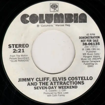 Jimmy Cliff & Elvis Costello & The Attractions - Seven-Day Weekend