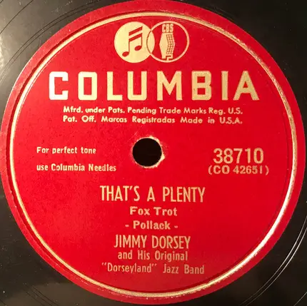 Jimmy Dorsey And His Original "Dorseyland" Jazz Band - Rag Mop / That's A Plenty