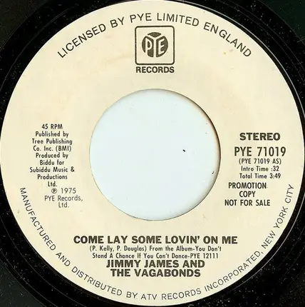 Jimmy James & The Vagabonds - Come Lay Some Lovin' On Me