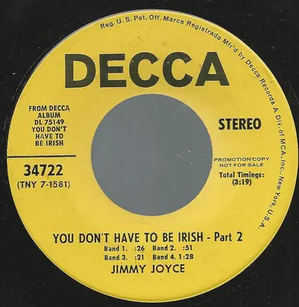 Jimmy Joyce - You Don't Have To Be Irish Part 1 and 2