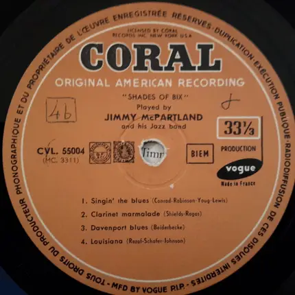 Jimmy McPartland & His Jazz Band - Shades of Bix