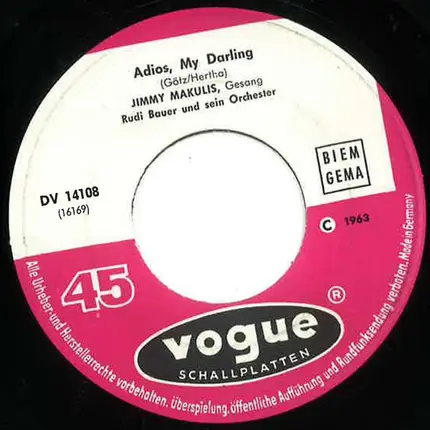 Jimmy Makulis - Adios, My Darling / Little Moonlight-Love