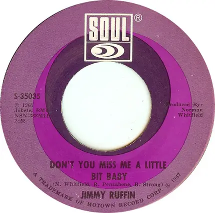 Jimmy Ruffin - Don't You Miss Me A Little Bit Baby
