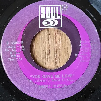 Jimmy Ruffin - You Gave Me Love / Our Favorite Melody