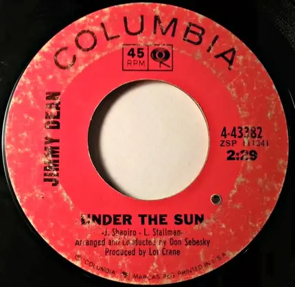 Jimmy Dean - Harvest Of Sunshine / Under The Sun