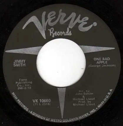 Jimmy Smith - Theme From 'The Night Visitor' / One Bad Apple