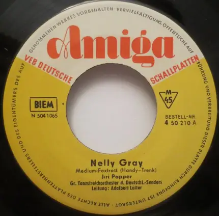 Jirí Popper / Rundfunk-Tanzorchester Berlin - Nelly Gray / Blues In A Cellar