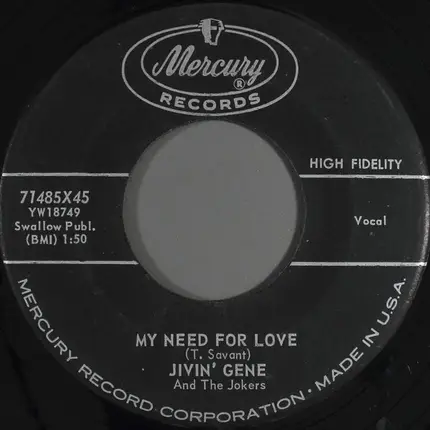 Jivin' Gene & The Jokers - Breaking Up Is Hard To Do