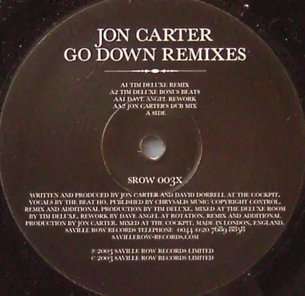 Jon Carter - Go Down Remixes