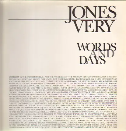 Jones Very - Words and Days
