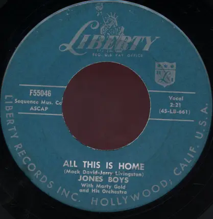 Jones Boys - Anastasia / All this Is Home