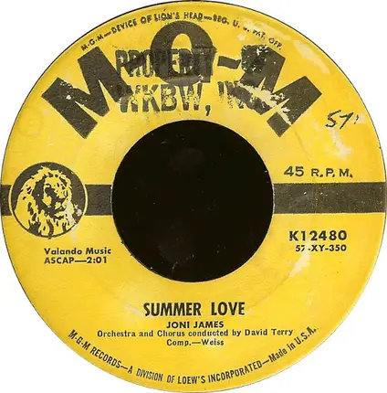Joni James - Summer Love / I'm Sorry For You, My Friend