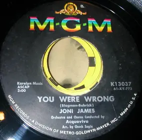 Joni James - You Were Wrong / Somebody Else Is Taking My Place