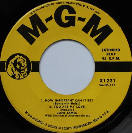 Joni James - How Important Can It Be / When You Wish Upon A Star