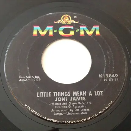 Joni James - I Laughed At Love / Little Things Mean A Lot