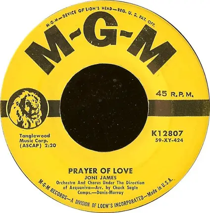 Joni James - I Still Get Jealous / Prayer Of Love