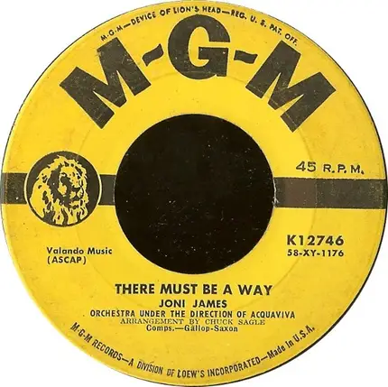 Joni James - Sorry For Myself? / There Must Be A Way