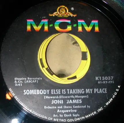 Joni James - You Were Wrong / Somebody Else Is Taking My Place