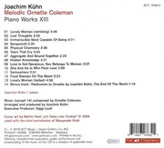 CD - Joachim Kühn - Melodic Ornette Coleman - Piano Works XIII - Digipack