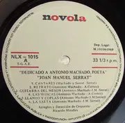 LP - Joan Manuel Serrat - Dedicado A Antonio Machado, Poeta - Gatefold, Booklet.