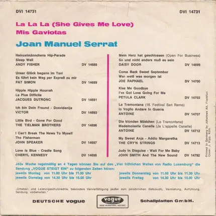 Joan Manuel Serrat - La La La >She Gives Me Love<