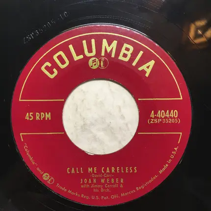 Joan Weber - Call Me Careless / It May Sound Silly