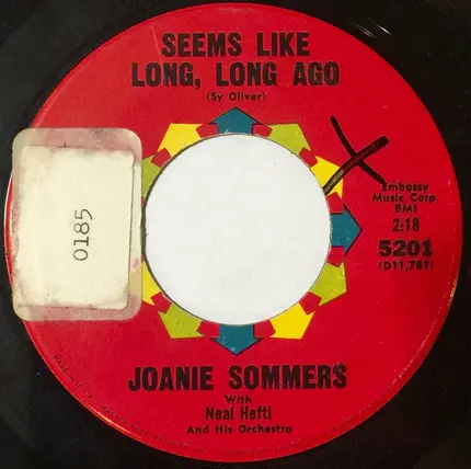 Joanie Sommers - I Don't Want To Walk Without You / Seems Like Long, Long Ago