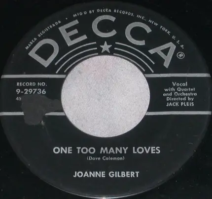 Joanne Gilbert - Sweet Georgia Brown / One Too Many Loves