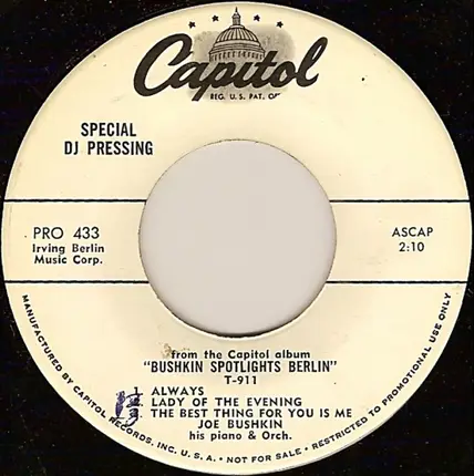 Joe Bushkin, His Piano And Orchestra - Bushkin Spotlights Berlin
