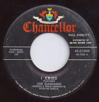Joe Damiano - I Cried / Sittin' On A Shelf