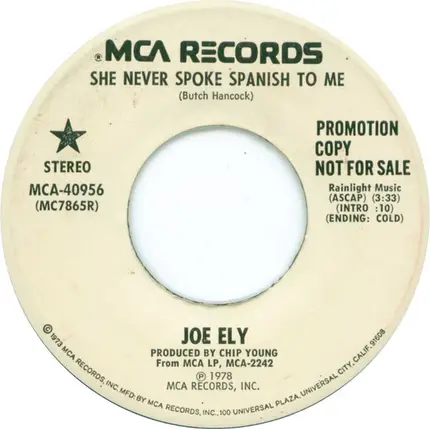 Joe Ely - She Never Spoke Spanish To Me