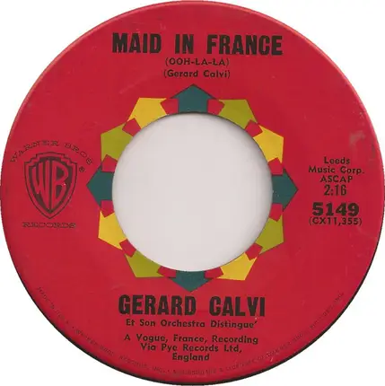 Joe 'Fingers' Carr , Gérard Calvi Et Son Orchestre - Maid In France (Ooh-La-La)