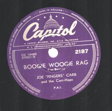 Joe "Fingers" Carr And The Carr-Hops - Boogie Woogie Rag / Stumbling