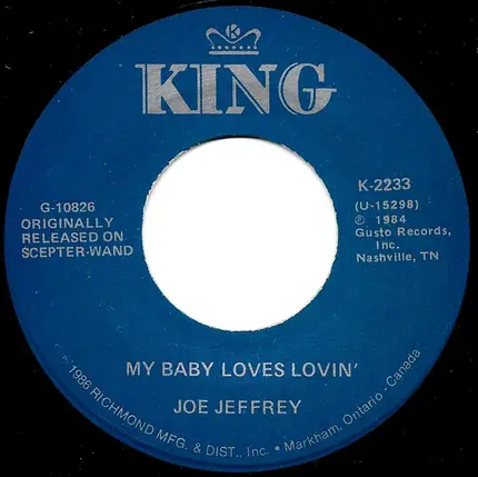 Joe Jeffrey - My Pledge Of Love / My Baby Loves Lovin'