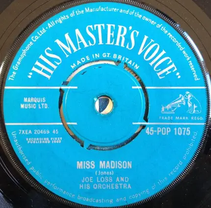 Joe Loss & His Orchestra - Must Be Madison / Miss Madison