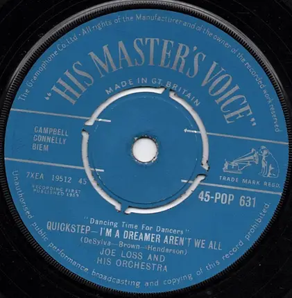 Joe Loss & His Orchestra - The Anniversary Waltz / I'm A Dreamer Aren't We All