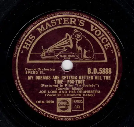 Joe Loss & His Orchestra - Waiting In Sweetheart Valley / My Dreams Are Getting Better All The Time